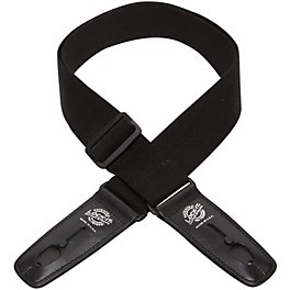 Lock-It Straps 2" Cotton Locking Guitar Strap Black