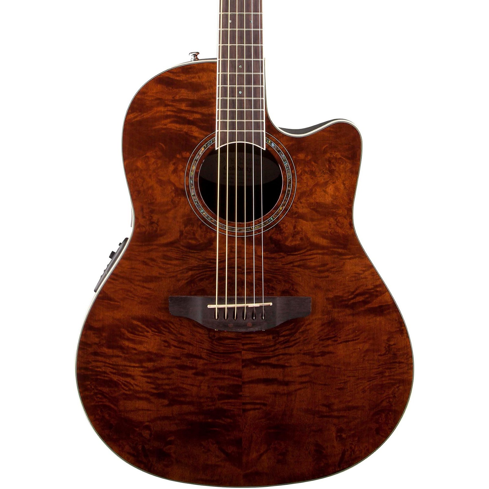 Ovation Celebrity Standard Plus Mid Depth Cutaway Acoustic-Electric Guitar  Nutmeg Burled Maple