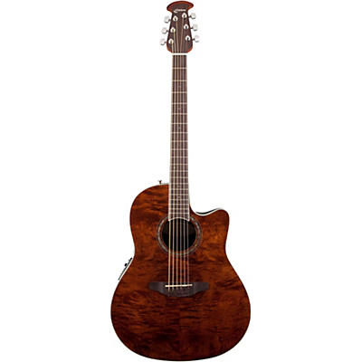 Ovation Celebrity Standard Plus Mid Depth Cutaway Acoustic-Electric Guitar Nutmeg Burled Maple for sale