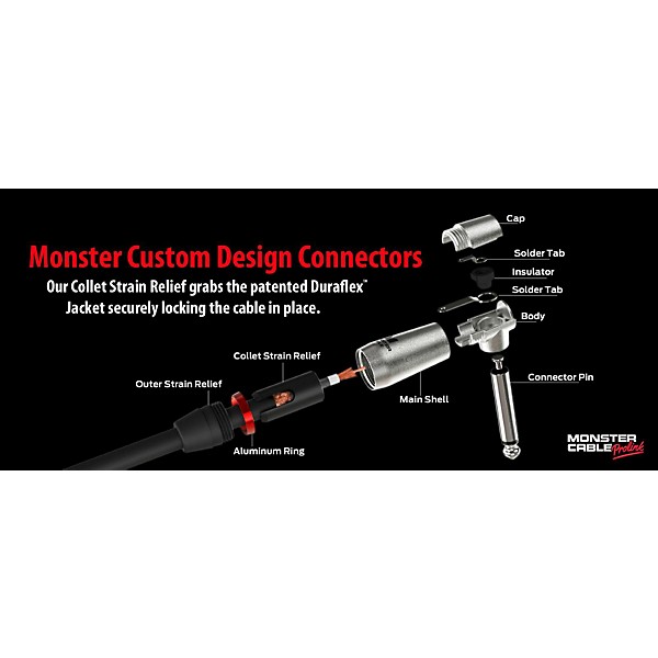 Monster Cable Performer 600 1/4" Angled to Straight Instrument Cable 3 ft.