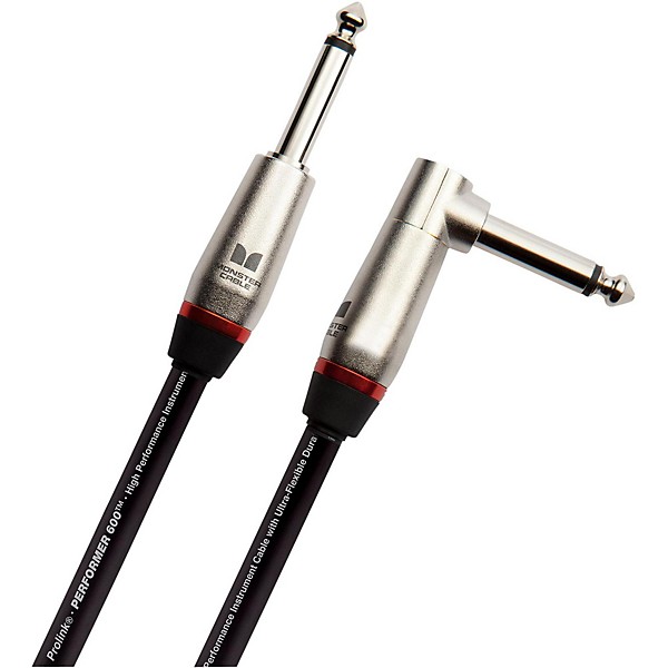 Monster Cable Performer 600 1/4" Angled to Straight Instrument Cable 6 ft.