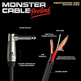 Monster Cable Performer 600 Combo Amp 1/4" to Faston Speaker Cable 3 ft.