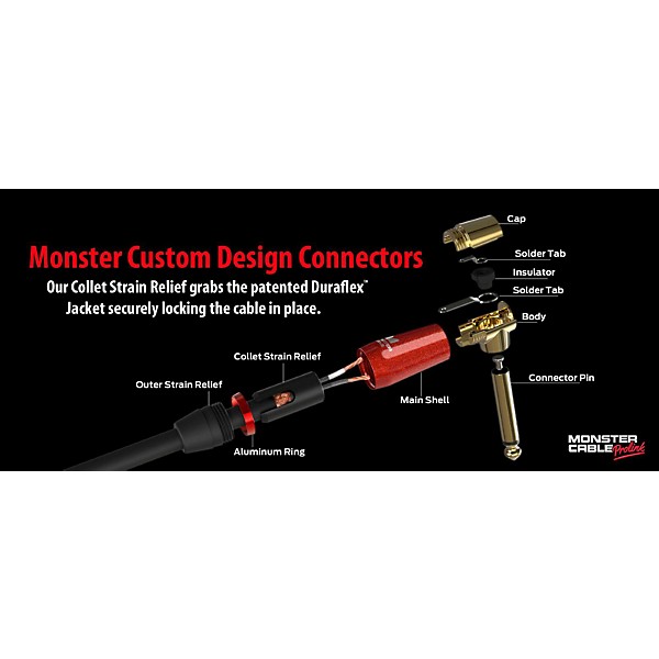 Monster Cable Acoustic 1/4" Angled to Straight Instrument Cable 21 ft.