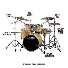 Open Box Yamaha Stage Custom Birch 5-Piece Shell Pack with 22" Bass Drum Level 2 Natural Wood 197881206246