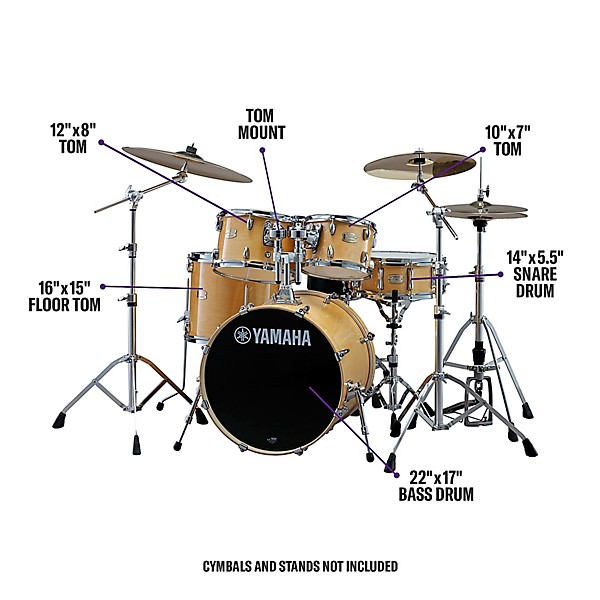 Open Box Yamaha Stage Custom Birch 5-Piece Shell Pack with 22" Bass Drum Level 2 Natural Wood 197881206246