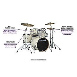 Yamaha Stage Custom Birch 5-Piece Shell Pack With 20" Bass Drum Classic White