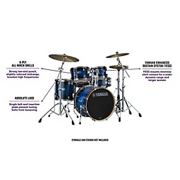 Yamaha Stage Custom Birch 5-Piece Shell Pack With 20" Bass Drum Deep Blue Sunburst