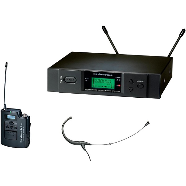Open Box Audio-Technica 3000 Series Headworn Wireless Microphone System / C Band Level 1 Black C-Band