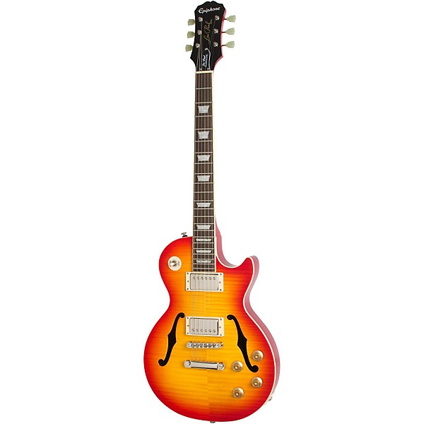 Open Box Epiphone Les Paul Standard Florentine PRO Hollowbody Electric Guitar Level 2 Faded Cherry Sunburst 888366058145