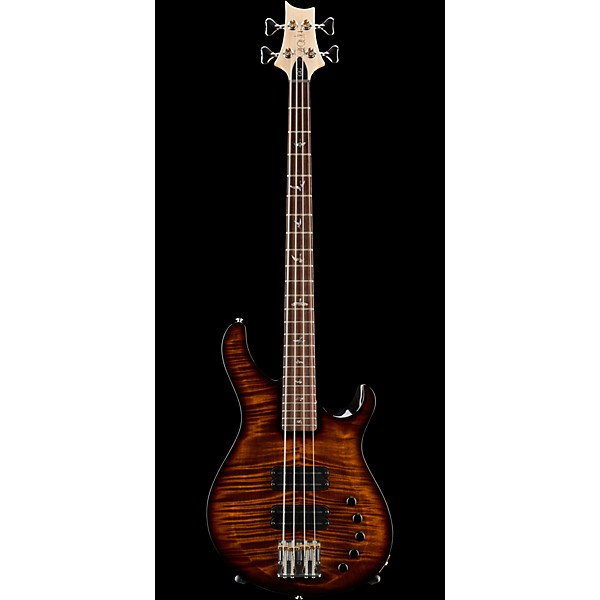 PRS Grainger Flame 10 Top Electric Bass Guitar with Indian Rosewood Fretboard Black Gold Burst
