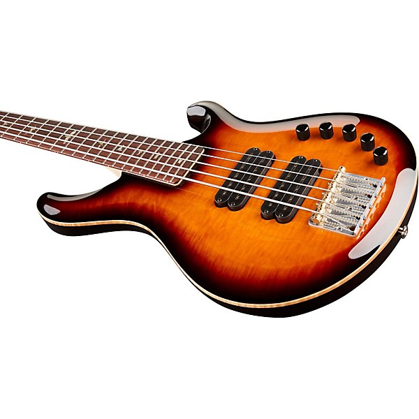 PRS Grainger Quilt Top 5 String Electric Bass Guitar with Indian Rosewood Fretboard Mccarty Tobacco Sunburst