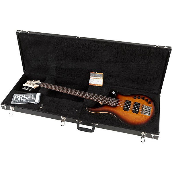 PRS Grainger Quilt Top 5 String Electric Bass Guitar with Indian Rosewood Fretboard Mccarty Tobacco Sunburst