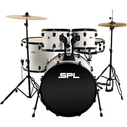 Sound Percussion Labs Unity 5-Piece Drum Set with Hardware, Cymbals and Throne White