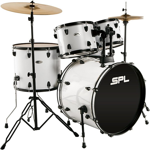Sound Percussion Labs Unity 5-Piece Drum Set with Hardware, Cymbals and Throne White
