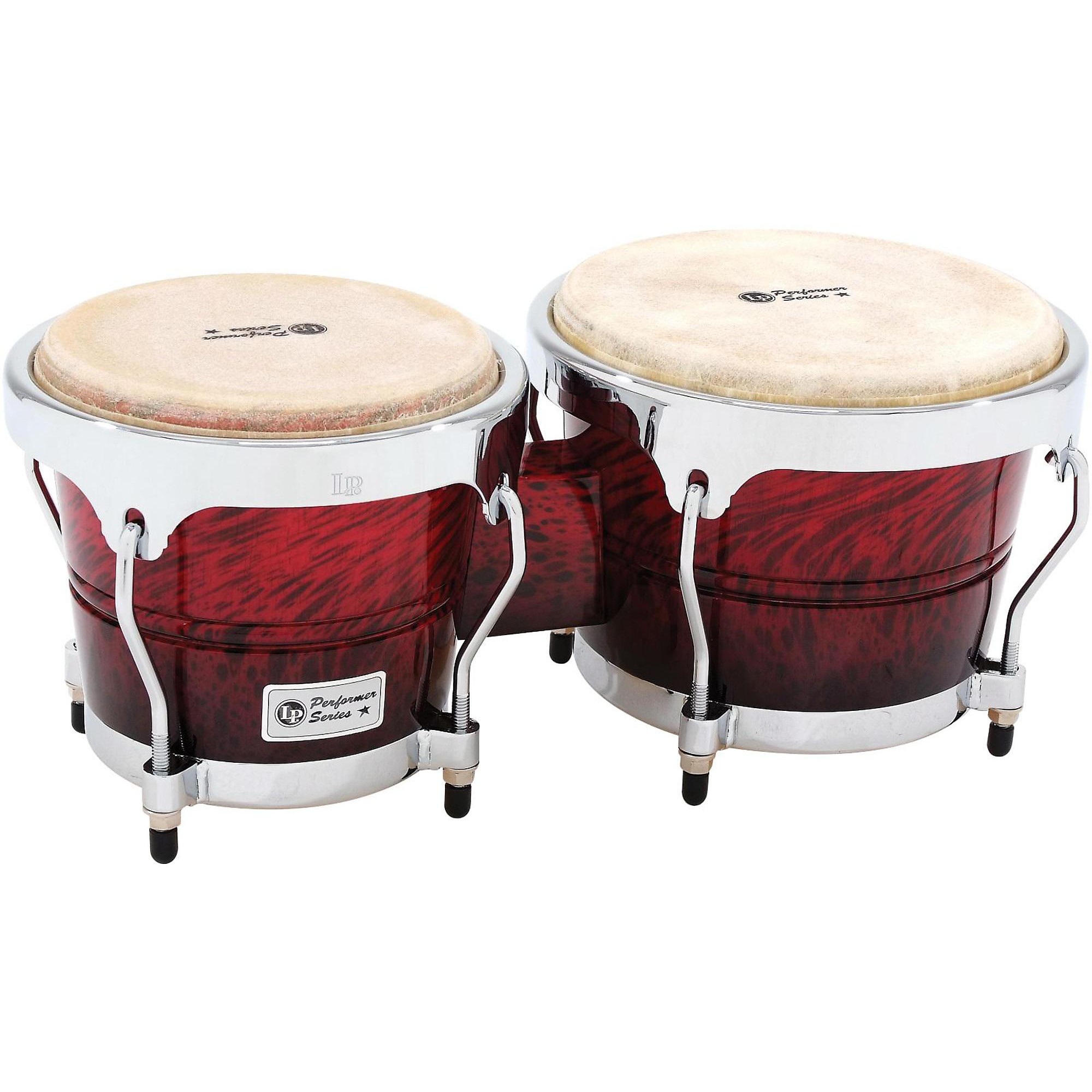 LP Performer Series 2-Piece Conga and Bongo Set with Chrome Hardware Red  Fade