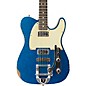 Open Box Fender Custom Shop Double TV Jones Relic Telecaster with Bigsby Electric Guitar Level 2 Blue Sparkle 190839344151 thumbnail
