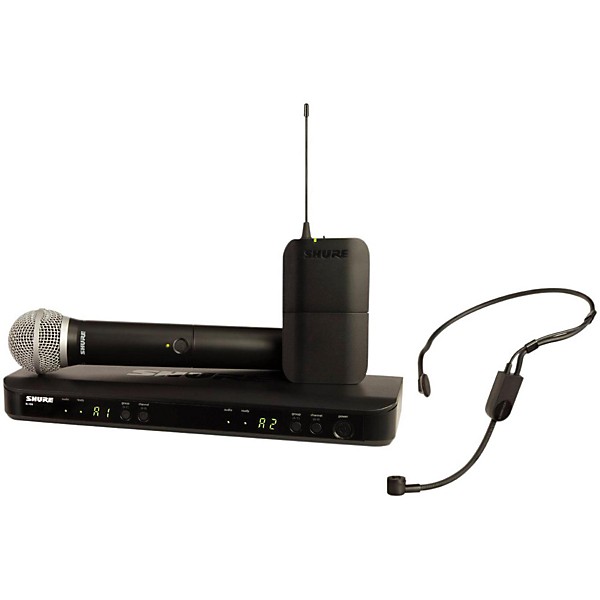 Shure BLX1288 Combo System With PGA31 Headset Microphone and PG58 Handheld Microphone Band H8