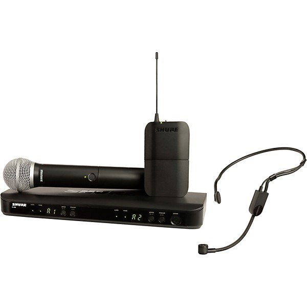 Open Box Shure BLX1288 Combo System with PGA31 Headset microphone and PG58 handheld microphone Level 2 Band J11 197881134143
