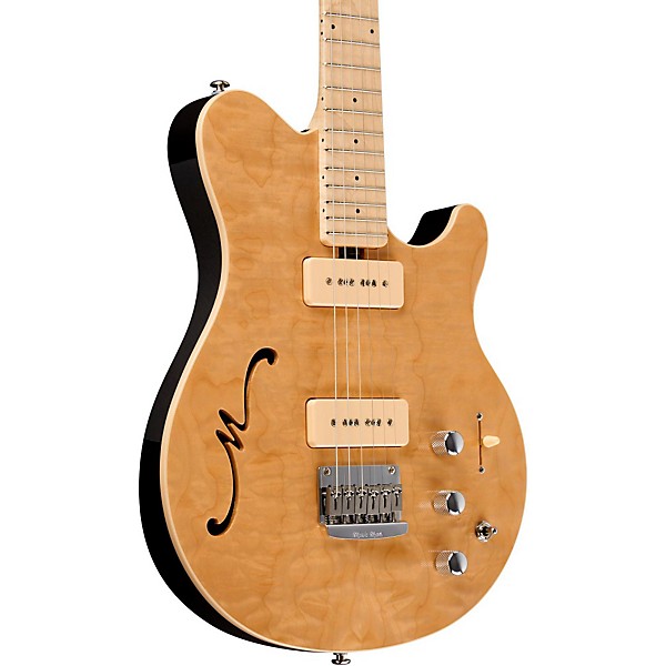 Ernie Ball Music Man Axis Super Sport MM90 Hollowbody Electric Guitar with Piezo Balboa Blue Burst