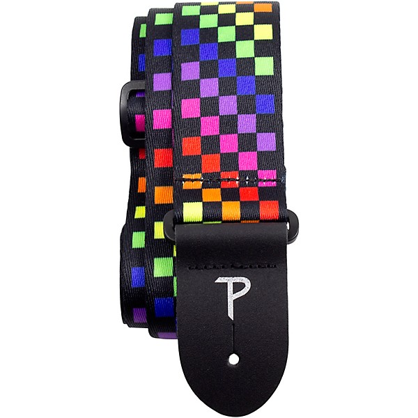 Perri's 2" Polyester Guitar Strap Checker - Rainbow 2 in.
