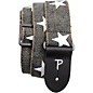 Perri's 2" Cotton Guitar Strap With Leather Ends Printed Stars 2 in.