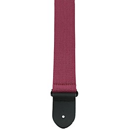 Perri's 2" Cotton Guitar Strap With Leather Ends Burgundy