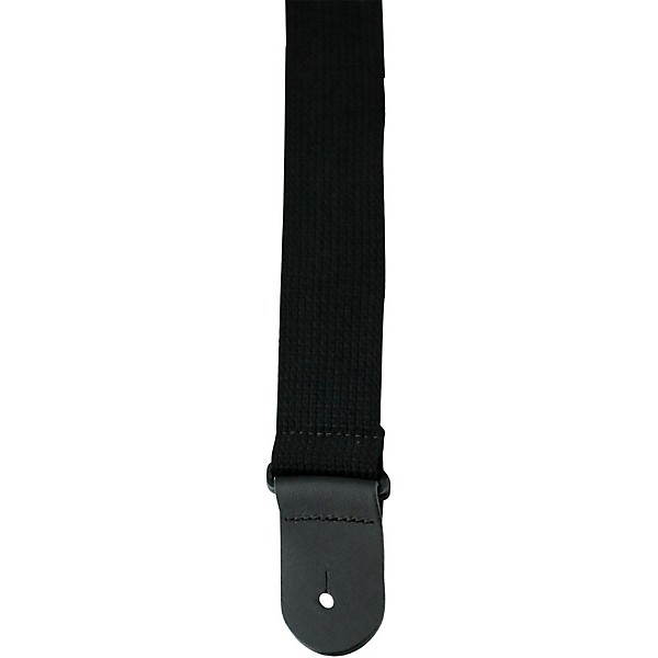 Perri's 2" Cotton Guitar Strap With Leather Ends Black
