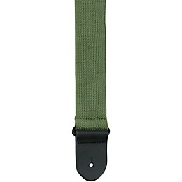 Perri's 2" Cotton Guitar Strap With Leather Ends Army Green