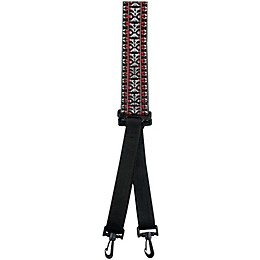 Perri's 2" Hootenanny Woven Banjo strap with Plastic Swivel Hooks Red and Silver
