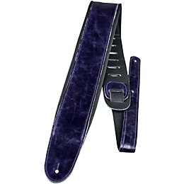 Perri's 2.5" Deluxe Italian Soft Glove Leather Guitar Strap with 3.5" Supersoft Padding Distress Purple