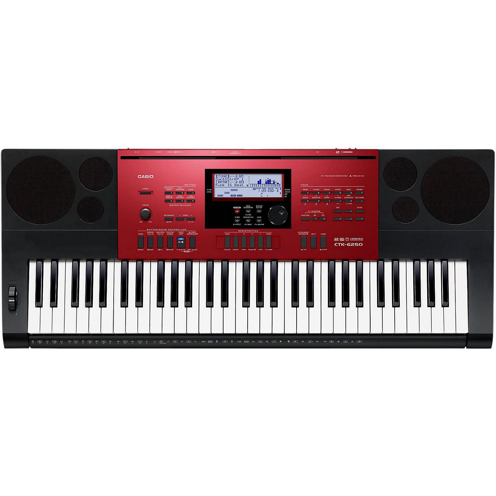 Casio 61-Key Portable Premium Keyboard Pack with Stand CTK-6250 PPK Headphones & Power Supply 
