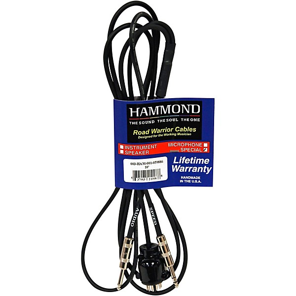 Hammond 11 Pin - Dual 1/4" Mono TS/TRS Adapter Cable 10 ft.