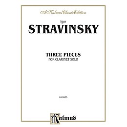 Alfred Three Pieces for Clarinet By Igor Stravinsky Book