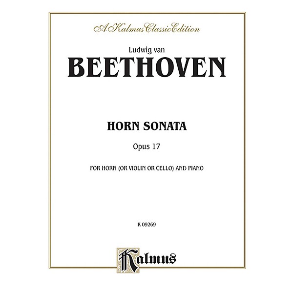 Alfred Horn Sonata Op. 17 for French Horn By Ludwig van Beethoven Book
