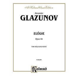 Alfred Elegie for Viola Op. 44 for Viola By Alexander Glazunov Book