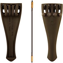 Otto Musica Carbon Composite Violin Tailpiece with Four Built-In Fine Tuners and Braided Steel Tailgut 1/8 Violin