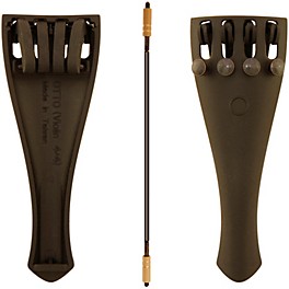 Otto Musica Carbon Composite Violin Tailpiece with Four Built-In Fine Tuners and Braided Steel Tailgut 3/4 Violin