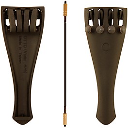 Otto Musica Carbon Composite Violin Tailpiece with Four Built-In Fine Tuners and Braided Steel Tailgut 4/4 Violin