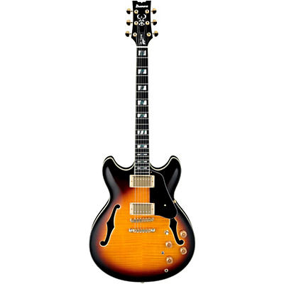 Ibanez Jsm10 John Scofield Signature Semi-Hollowbody Electric Guitar Vintage Yellow Sunburst for sale