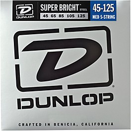 Dunlop Super Bright Steel Medium 5-String Bass Guitar Strings