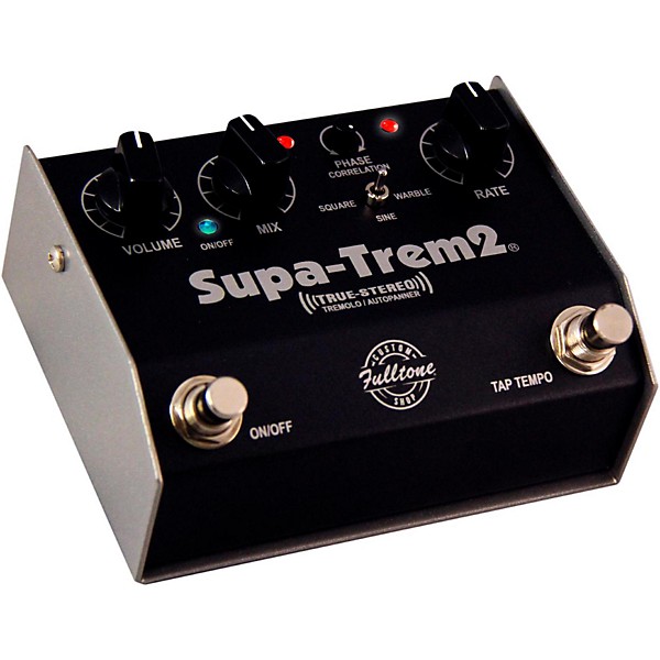 Open Box Fulltone Custom Shop CS Supa-Trem2 Stereo Tremolo w/Tap Tempo Guitar Effects Pedal Level 1 Black