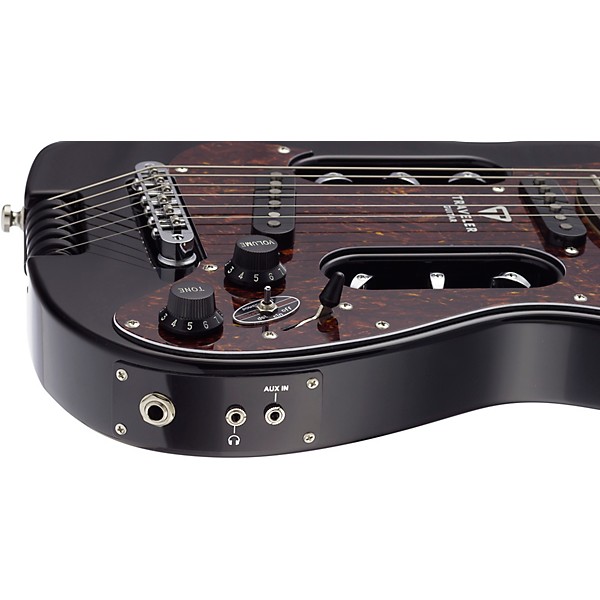 Open Box Traveler Guitar EG-2 Travel Electric Guitar Level 1 Black with Tortoise Pick Guard
