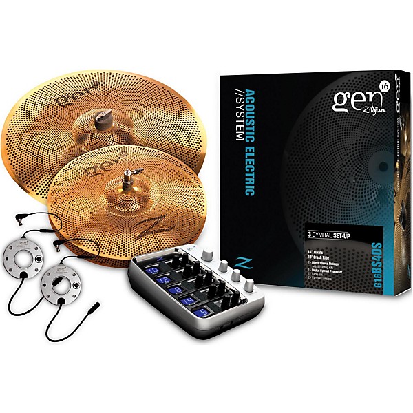 Clearance Zildjian Gen16 Buffed Bronze 14/18 Acoustic-Electric Cymbal Pack