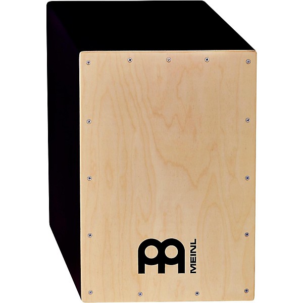 MEINL Pure Black Hardwood Cajon with Natural Frontplate