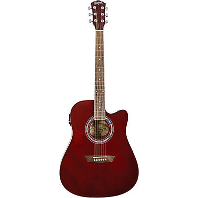 Washburn Wa90ce Dreadnought Acoustic-Electric Guitar Wine Red for sale