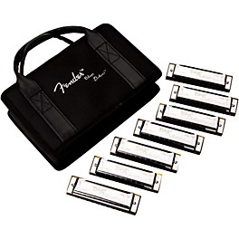 Fender Blues Deluxe Harmonica Set (7-Pack with Case, Keys of C, G, A, D, F, E and Bb)