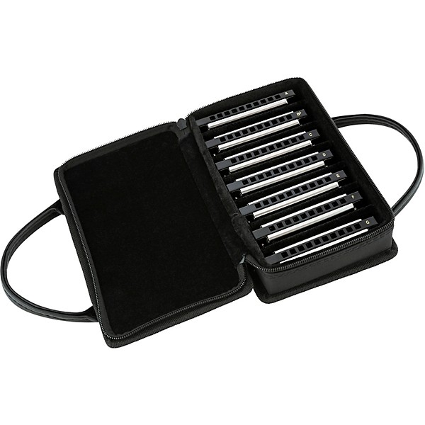 Fender Blues Deluxe Harmonica Set (7-Pack with Case, Keys of C, G, A, D, F, E and Bb)