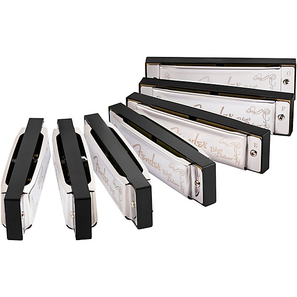 Fender Blues Deluxe Harmonica Set (7-Pack with Case, Keys of C, G, A, D, F, E and Bb)