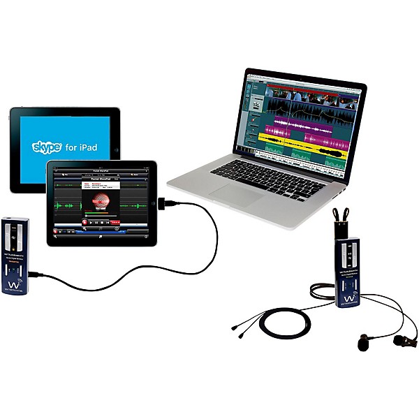 Open Box Wi Digital AudioStream Pro SL Portable Digital Wireless Stereo Lavalier System w/ Wireless USB Audio Interface Le...