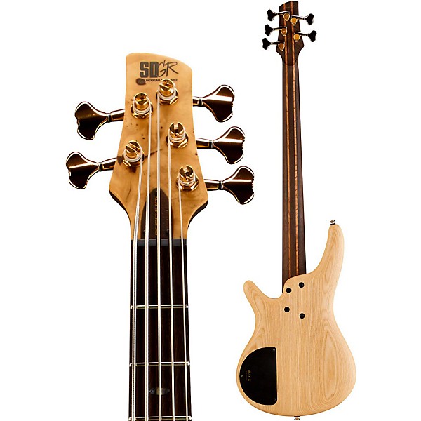 Ibanez SR5BBLTD Premium Buckeye Burl Top with Nordstrand Pickups 5-String Electric Bass Guitar Natural